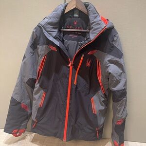 Spyder Charcoal and Orange jacket for ski/snowboard